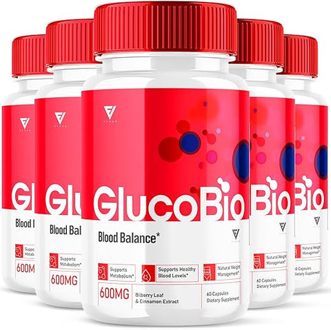 Fyvus - (5 Pacotes) Cápsulas de Suporte à Saúde e Bem-Estar GlucoBio – Gluco Bio Pills, Vitaminas Naturais Gluco Bio para Saúde Geral e Bem-Estar, Suplemento de Suporte ao Glicogênio, Cápsulas BioGluco (300 g)