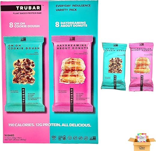 Mad Babies - Trubar Truwomen Barra de Proteína à Base de Plantas – Pack de Variedades Oh Oh Massa de Biscoito – 200g