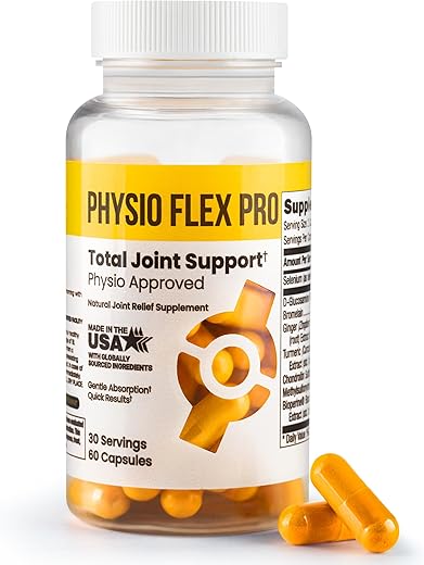 Physio Flex Pro - Suplemento Total Joint Support – Suporte Articular para Homens | Glucosamina, Condroitina, Selênio | Marca em Destaque