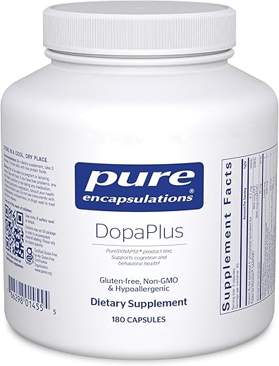 DopaPlus – Suporta a Produção de Dopamina – para Função Cerebral Diária* – com Folate, Vitamina B6 – 60 cápsulas - Pure Encapsulations