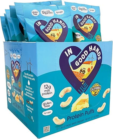 Snacks de Queijo Branco Cheddar com Proteína – 12g, Baixo Açúcar, Sem Glúten - In Good Hands