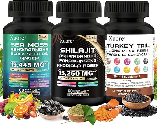 Xuore - Shilajit, Sea Moss, Óleo de Semente Preta, Cogumelo – Marca: Máxima Visibilidade!