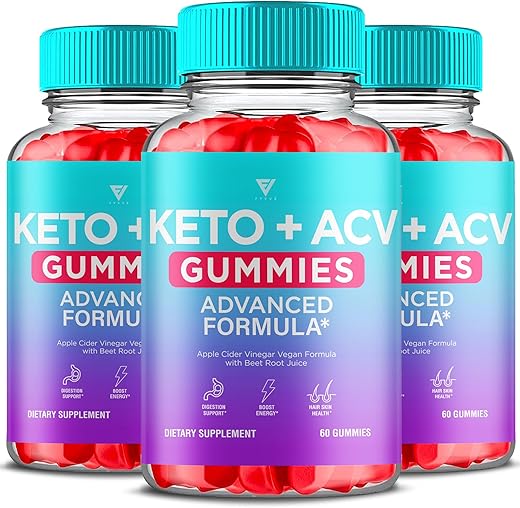 Fyvus - (3 Pacotes) Gomas Keto ACV Fórmula Avançada de Suporte, ACV Keto 1000MG Vinagre de Maçã Keto Suplemento Multivitamínico Vitamina B12 B6 para Mulheres Homens Digestão Energia e Bem-Estar