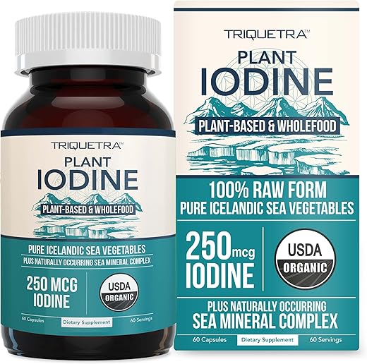 Triquetra Health - Suplemento Orgânico de Iodo a partir de Complexo de Vegetais Marinhos, Alimento Integral
