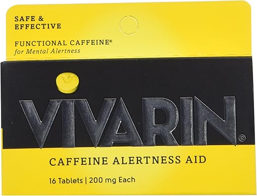 200mg Cafeína para Alerta Rápido: 3 Pacotes de 16 Comprimidos (48 Comprimidos no Total) - Vivarin