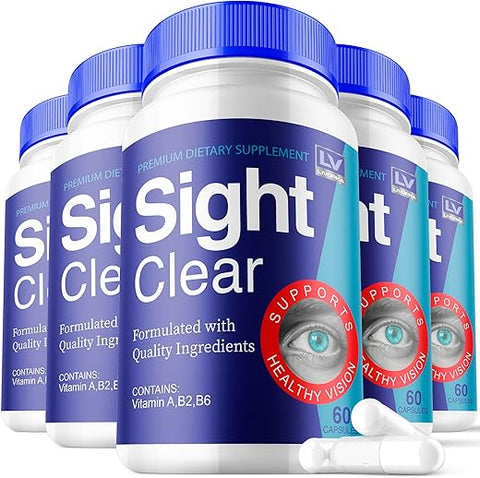Sight Clear – 5 Pacotes de Cápsulas para Visão Saudável 20/20 – 300 Cápsulas para 150 Dias