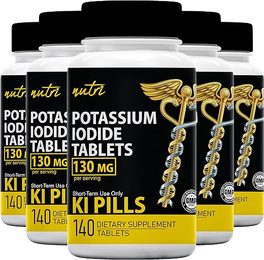 Nature's Fusions - Comprimidos de Iodeto de Potássio (5 Pacotes) 130mg – 700 Comprimidos EXP 10/2032 – Comprimidos de Iodo – Pílulas de Iodeto de Potássio – YODO Naciente – Pílulas de KI – Comprimidos de Iodeto de Potássio – Yoduro de