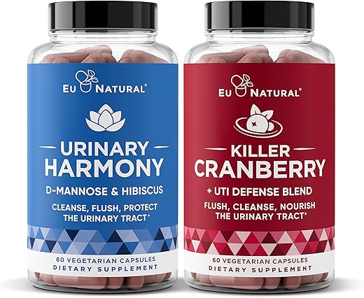 Eu Natural - Suplemento Urinário Duo, Cranberry Harmony Killer, Blends UT Defense, D-manose – Marca Urinary Tract