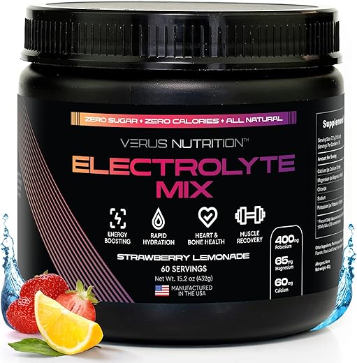 VERUS NUTRITION - Pó de Eletrólitos Sem Açúcar – Hidratação Zero Calorias | Eletrólitos Livres de Açúcar para Jejum, Keto