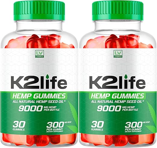 LIVORKA - (2 Pacotes) Gomas de Hemp K2Life, Fórmula Oficial K2Life, Extrato de Hemp K2Life, Fórmula Avançada K2Life, Análise das Gomas de Hemp K2Life, 60 Gomas