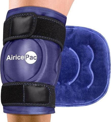 AiricePac - Gelo Terapêutico para Alívio da Dor no Joelho, Envoltório de Gelo Reutilizável em Gel para Lesões, Inchaço, Cirurgia de Substituição do Joelho, Terapia de Compressa Fria para Artrite, Lesão de Menisco e LCA, Azul