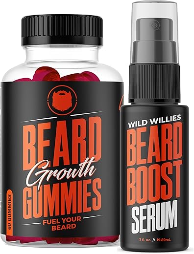 Vitaminas para Crescimento da Barba – Suplemento em Pílulas para Crescimento da Barba para uma Barba Mais Cheia – 60 Cápsulas - Wild Willies