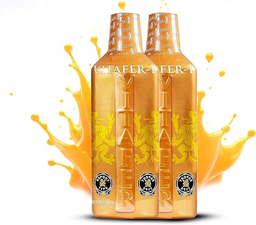 Energético Líquido para Homens e Mulheres contra Fadiga e Cansaço. 2 Frascos (500 ml) - Vitafer-L Gold