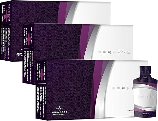 Reserve – Suplemento Nutricional Antioxidante de Frutas, 30ml, 30 Pacotes por Caixa (Pacote com 3) - Jeunesse Global