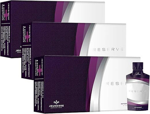 Reserve – Suplemento Nutricional Antioxidante de Frutas, 30ml, 30 Pacotes por Caixa (Pacote com 3) - Jeunesse Global