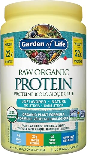 Raw Fit Shake Orgânico Sem Sabor, 568g – Proteína em Pó - Garden of Life