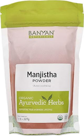 Manjistha em Pó, 1/2 Libra – Orgânico USDA – Rubia cordifolia – Limpa o Sangue - Banyan Botanicals