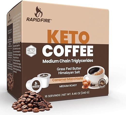 RAPID FIRE - Café em Cápsulas Caramel Macchiato Keto de Alto Desempenho, Energia e Suporte – Rapidfire