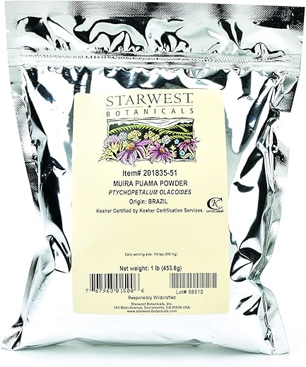 Muira Puama em Pó Selvagem, 454g - Starwest Botanicals