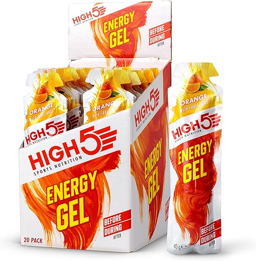 HIGH5 - High 5 Energy Gel – 20 Sachês de 38g – Sabor Laranja Suculenta – Marca High 5