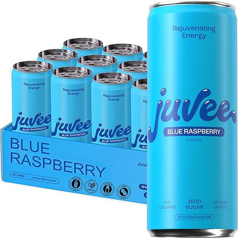 Bebida Energética Rejuvenescedora Sem Açúcar. Taurina, Vitamina B12, Vitamina B6. 128 mg de Cafeína. L-Teanina para Suporte de Humor. Panax Ginseng para Foco. Vitamina C - Juvee