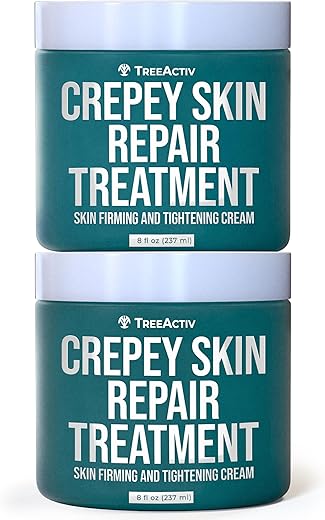 Tratamento Reparador para Pele Enrugada, 2-Pack, Creme Firmador para Rosto e Pescoço, Loção Firmadora e Tonificante com Ácido Hialurônico, Tratamento para Pele Enrugada para Hidratar Pele Seca - TreeActiv