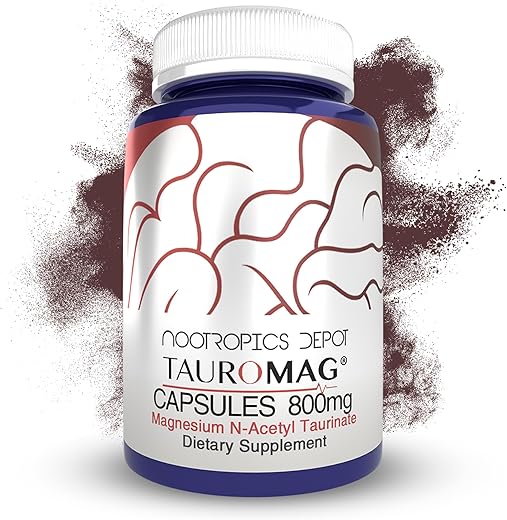 Cápsulas Tauromag | 800mg Magnésio N-Acetil Taurinato | 30 Unidades - Nootropics Depot