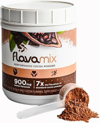 FlavaNaturals - FlavaMix Performance | Pó de Cacau com 900mg de Flavanóis de Cacau | Promove a Saúde Cardíaca