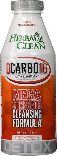 BNG Enterprises Bebidas de Manga Q Carbo Líquido, 16 Ounce (473 ml) – Detox Potente - Herbal Clean