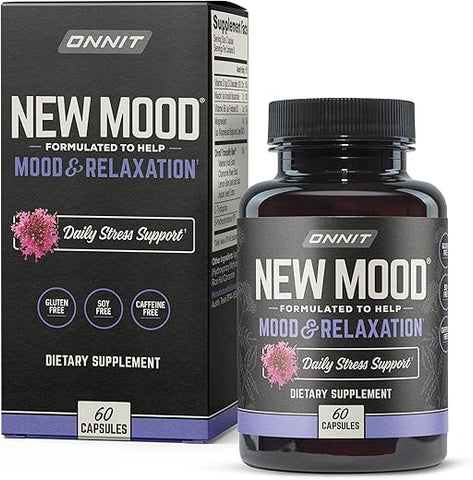 New Mood – Suporte para Sono, Alívio do Estresse Ocasional e Melhora do Humor (60 Cápsulas) - ONNIT
