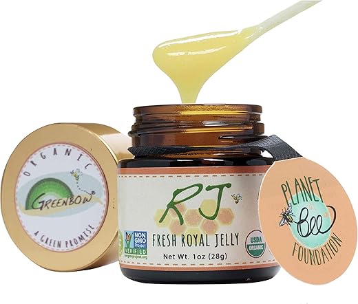 Organic Fresh Royal Jelly – 100% Certificado Orgânico pelo USDA, Não-OGM, Halal, Puro, Livre de Glúten – Um dos Mais Nutritivos – (28g) - Greenbow