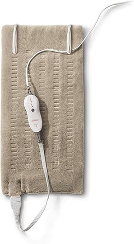 Aquecedor Sunbeam para Alívio de Dor nas Costas, Pescoço, Cólicas Menstruais e Ombros com Armazenamento Compacto e Desligamento Automático, XL Grande 12 x 24, Bege