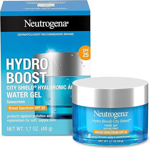 Hydro Boost Hidratante Facial com FPS 25, Protetor Solar Hidratante, Gel Facial Livre de Óleo e Não Comedogênico 50g - Neutrogena