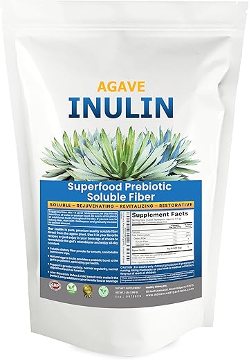 Kidney Restore - Pó de Inulina (1360g) Suplemento de Fibra Solúvel Prébiótica de Agave Suave para Suporte Digestivo, Saúde Intestinal, Receitas Veganas, Smoothies
