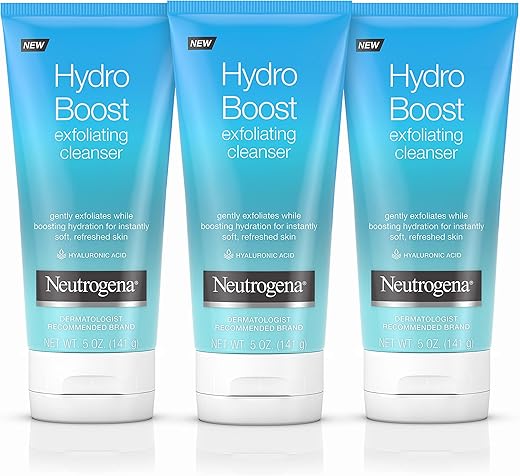 Hydro Boost Sabonete Facial Diário Esfoliante Suave com Ácido Hialurônico – Aumenta a Hidratação da Pele, Livre de Óleo - Neutrogena