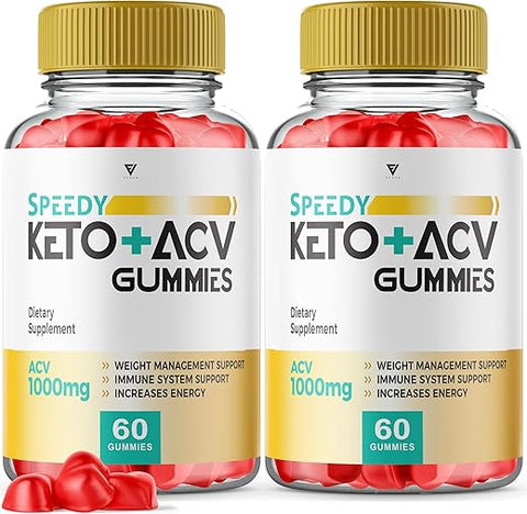 Fyvus - (2 Pacotes) Gomas Speedy Keto ACV – SpeedyKeto Gomas ACV, Gomas Speedy Keto Plus 1000MG Suplemento de Vinagre de Maçã, Vitamina B12 para Energia, Suporte de Beterraba em Pó