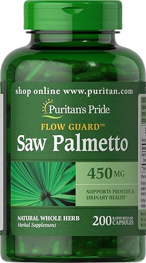 Puritan's Pride - Puritan’s Pride Saw Palmetto 450 Mg – Suporte à Saúde da Próstata e do Trato Urinário – 200 Comprimidos
