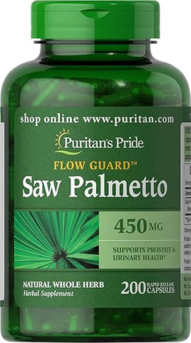 Puritan's Pride - Puritan’s Pride Saw Palmetto 450 Mg – Suporte à Saúde da Próstata e do Trato Urinário – 200 Comprimidos