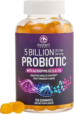 Nature's Peak - Gomas Probióticas para Mulheres e Homens – Saúde Digestiva – Marca X