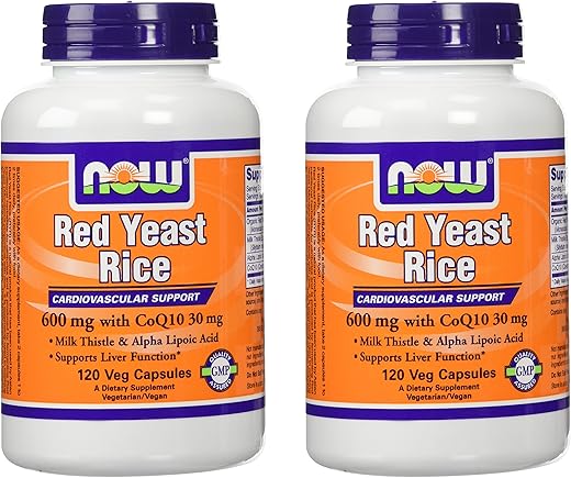 600mg Arroz Vermelho – Benefícios para a Saúde – Embalagem de 60 Cápsulas - NOW Foods