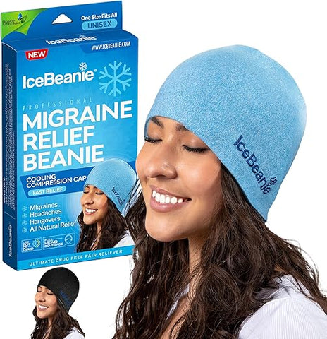 Cap 2.0 para Alívio de Enxaqueca | Visto no Shark Tank | Touca com Gel-Tech Exclusivo para Resfriamento Prolongado | Faixa para Cabeça, Touca Fria para Enxaquecas - IceBeanie