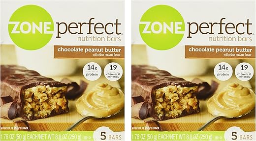 Chocolate Peanut Butter – 5 barras – Pacote de 2 – 250g cada - Zone Perfect