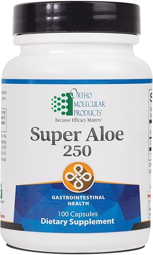 Ortho Molecular Products - Ortho Molecular – Super Aloe 250 – 100 Cápsulas | Fórmula Avançada | Detox Natural | Saúde Digestiva | 100% Natural | Alta Qualidade
