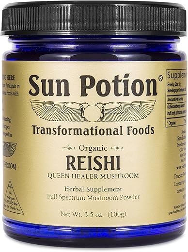 Reishi Mushroom Powder Orgânico – 100g | Pó de Cogumelo Reishi | Potencialize sua Saúde - Sun Potion