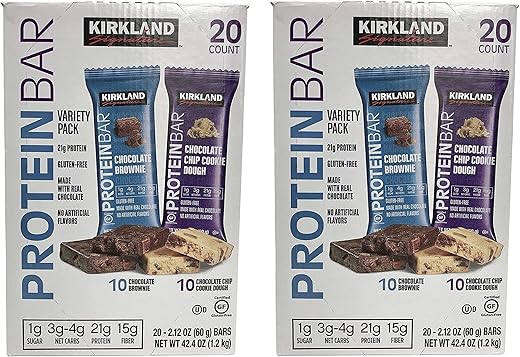 KIRKLAND - Kirkland Signature Barra de Proteína Energética Pack de Variedades (Pacote Família) – 100g