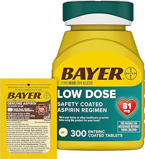 Aspirina 81mg Comprimidos Revestidos Entéricos 300un e Embalagem de Viagem com 2 Comprimidos Revestidos de Aspirina 325mg Autêntica - Bayer