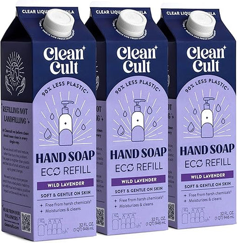 Recargas de Sabonete Líquido para as Mãos – Lavanda Selvagem – Com Aloe Vera – 500ml - Cleancult