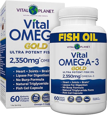 Ômega 3 Ultra Potente de Peixe Selvagem com 2350mg de Ácido Graxo Ômega 3 de Alta Potência EPA e DHA para Apoiar o Cérebro e o Coração – 2350mg Ômega 3 EPA e DHA - Vital Planet