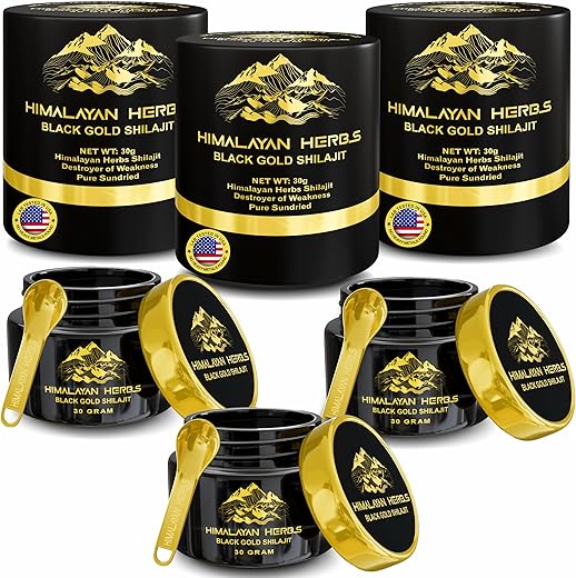 Himalayan Herbs - Shilajit Puro Himalaia Orgânico I 100% Resina de Shilajit Grau Ouro Secada ao Sol para Homens