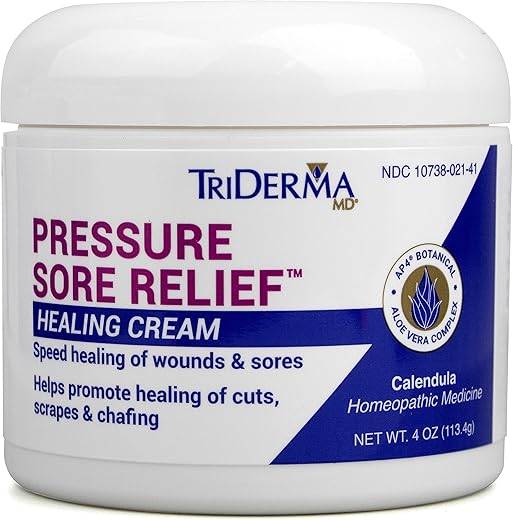 Creme TriDerma MD para Tratamento de Feridas, Úlceras e Lesões de Pele com Calêndula e AP4 – Alívio de Escaras de Decúbito, Feridas de Pressão e Pele Irritada – 100g